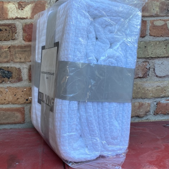 Basketweave cotton blanket - Picture 2 of 4